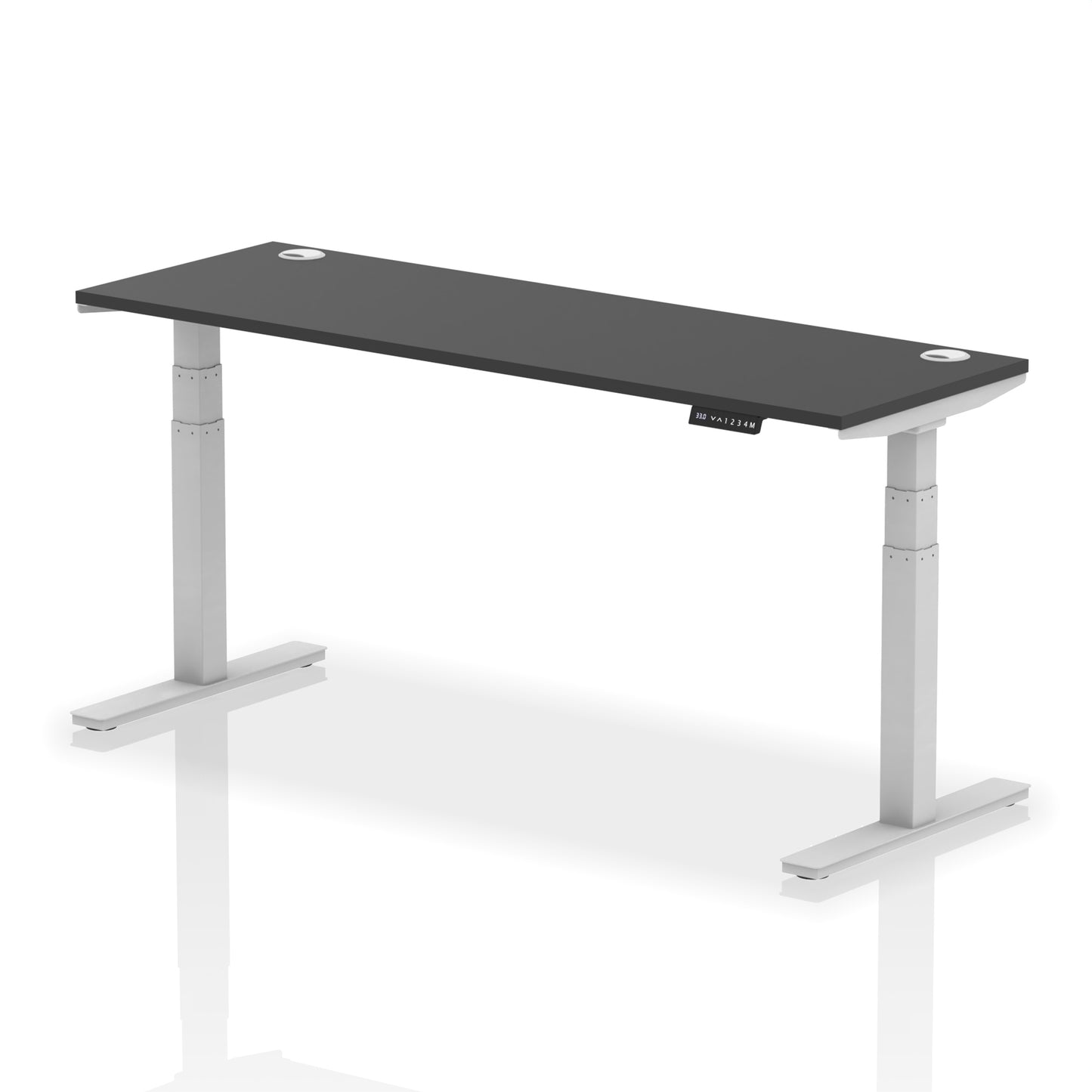 Air Height Adjustable Slimline Desk With Cable Ports - 1200mm, 1400mm, 1600mm, 1800mm - Multiple Colour Options