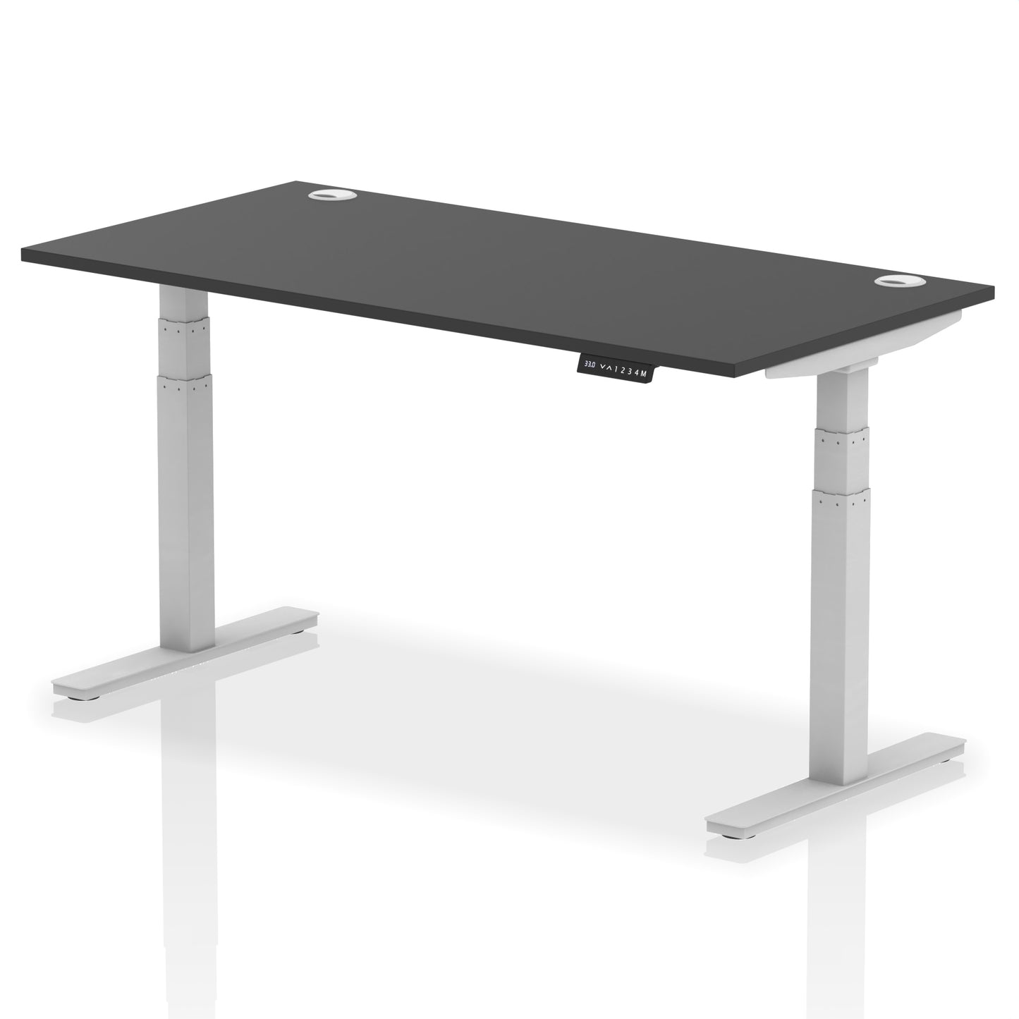 Air Height Adjustable Desk With Cable Ports - 1200mm, 1400mm, 1600mm, 1800mm - Multiple Colour Options