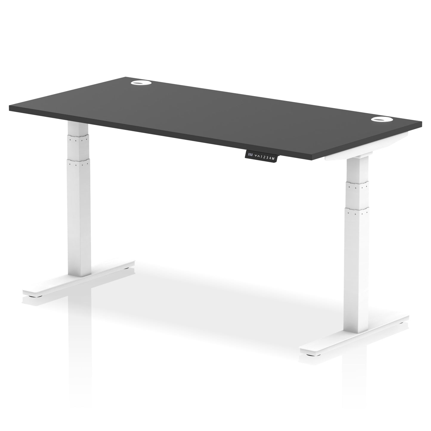 Air Height Adjustable Desk With Cable Ports - 1200mm, 1400mm, 1600mm, 1800mm - Multiple Colour Options