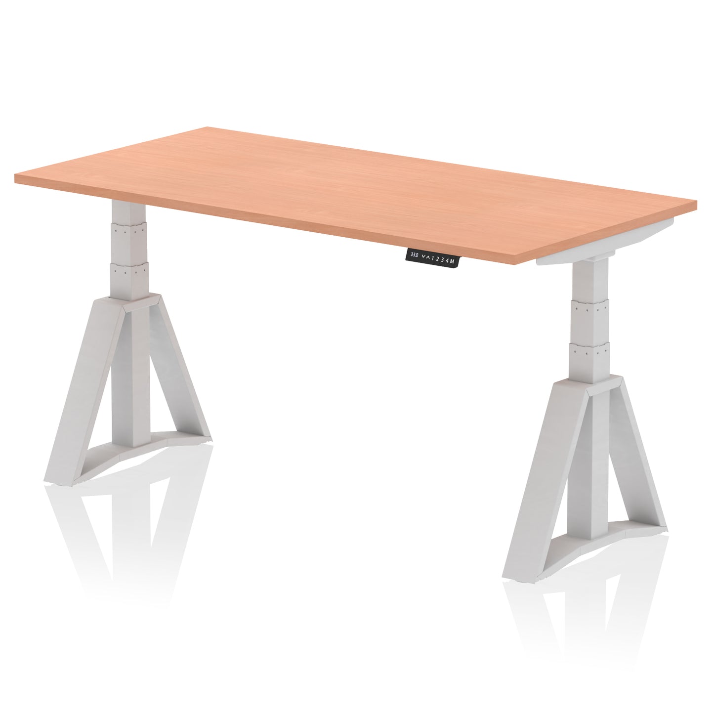 Air Height Adjustable Desk without Cable Ports With Piste Foot - 1200mm, 1400mm, 1600mm or 1800mm - Multiple Colour Options