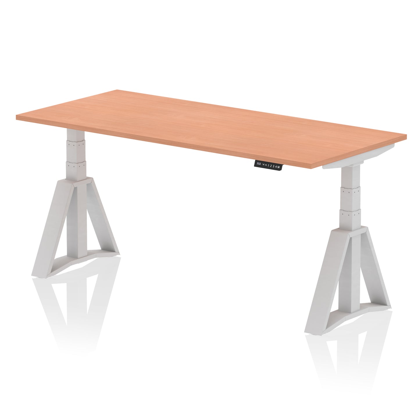 Air Height Adjustable Desk without Cable Ports With Piste Foot - 1200mm, 1400mm, 1600mm or 1800mm - Multiple Colour Options