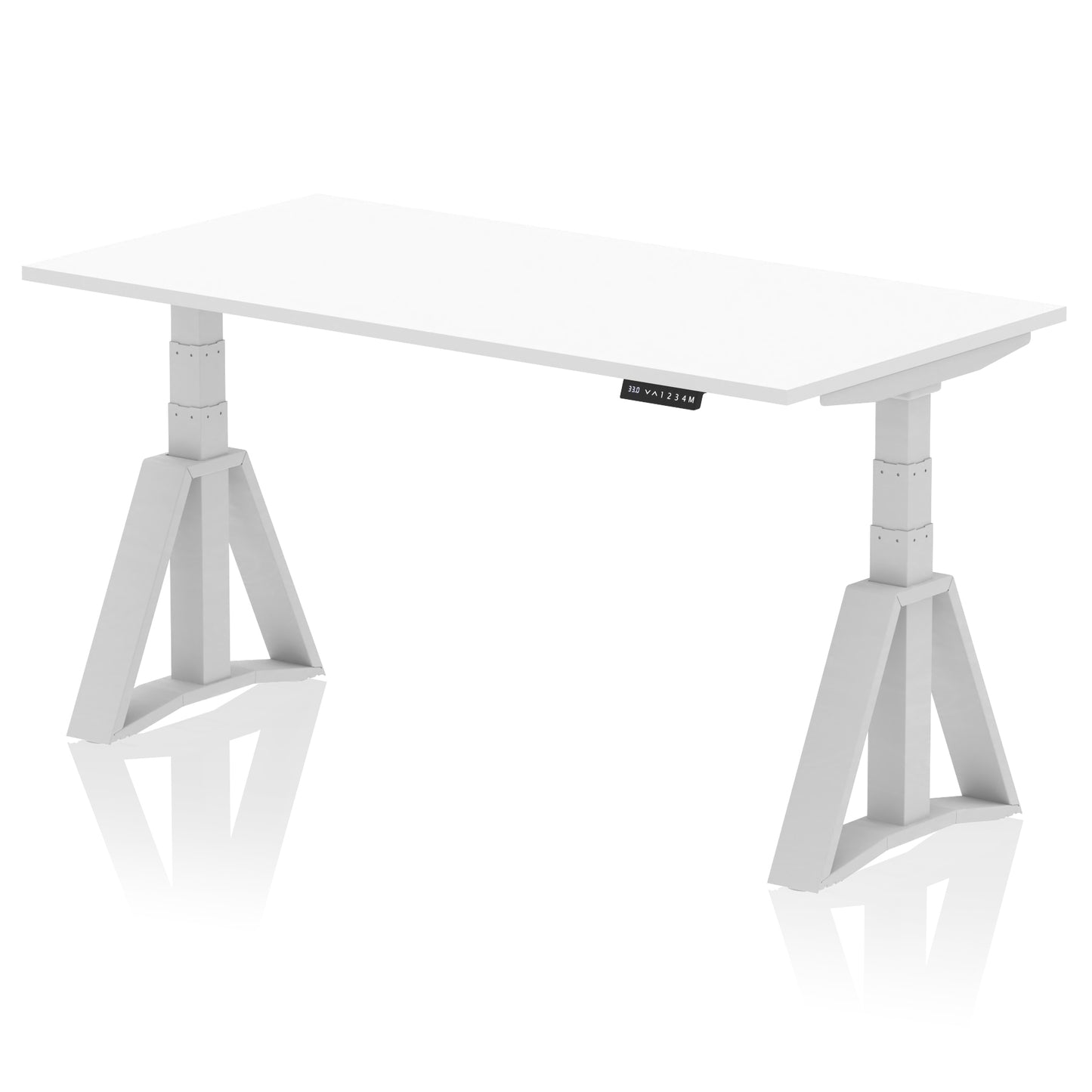 Air Height Adjustable Desk without Cable Ports With Piste Foot - 1200mm, 1400mm, 1600mm or 1800mm - Multiple Colour Options