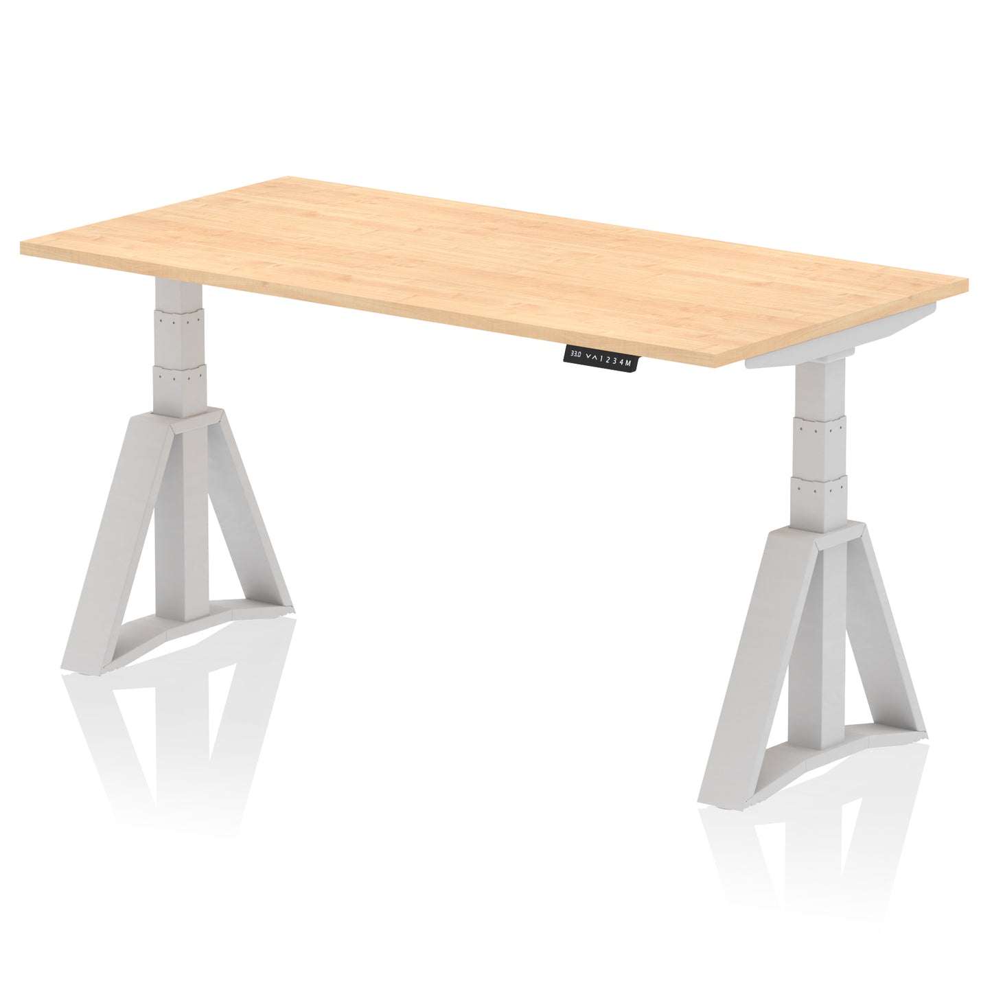 Air Height Adjustable Desk without Cable Ports With Piste Foot - 1200mm, 1400mm, 1600mm or 1800mm - Multiple Colour Options