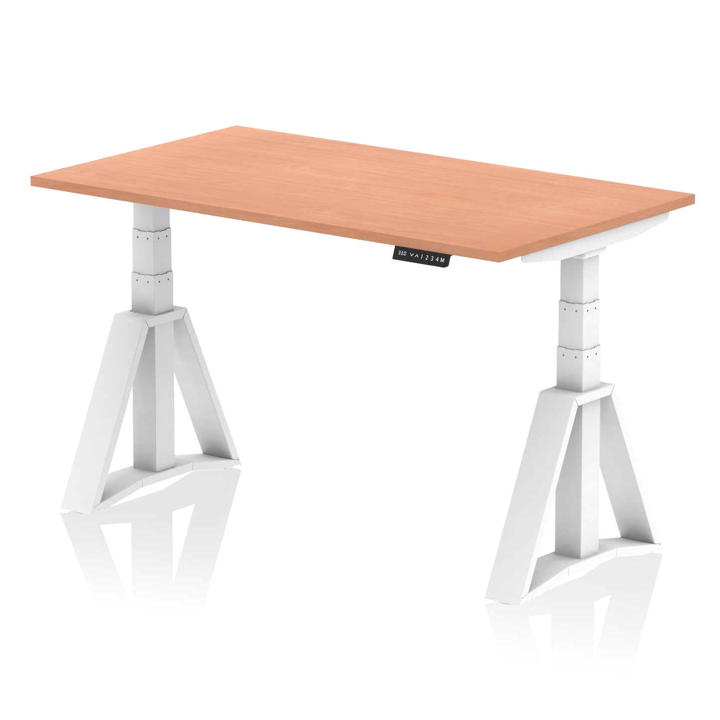 Air Height Adjustable Desk without Cable Ports With Piste Foot - 1200mm, 1400mm, 1600mm or 1800mm - Multiple Colour Options
