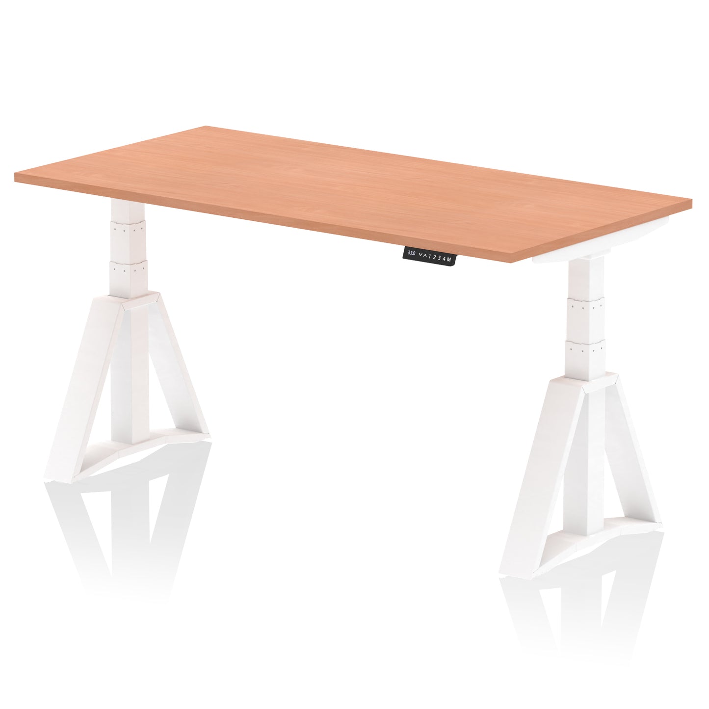 Air Height Adjustable Desk without Cable Ports With Piste Foot - 1200mm, 1400mm, 1600mm or 1800mm - Multiple Colour Options
