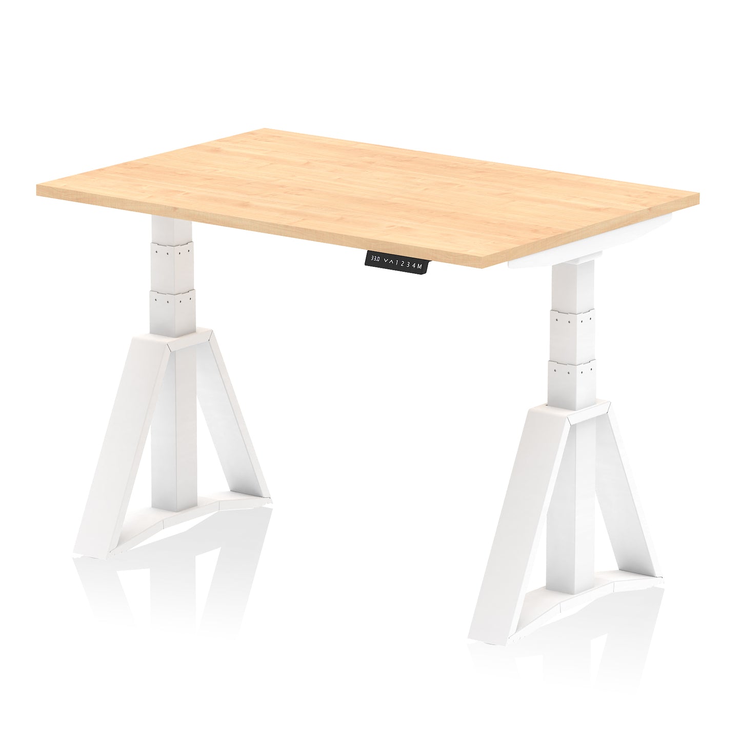 Air Height Adjustable Desk without Cable Ports With Piste Foot - 1200mm, 1400mm, 1600mm or 1800mm - Multiple Colour Options