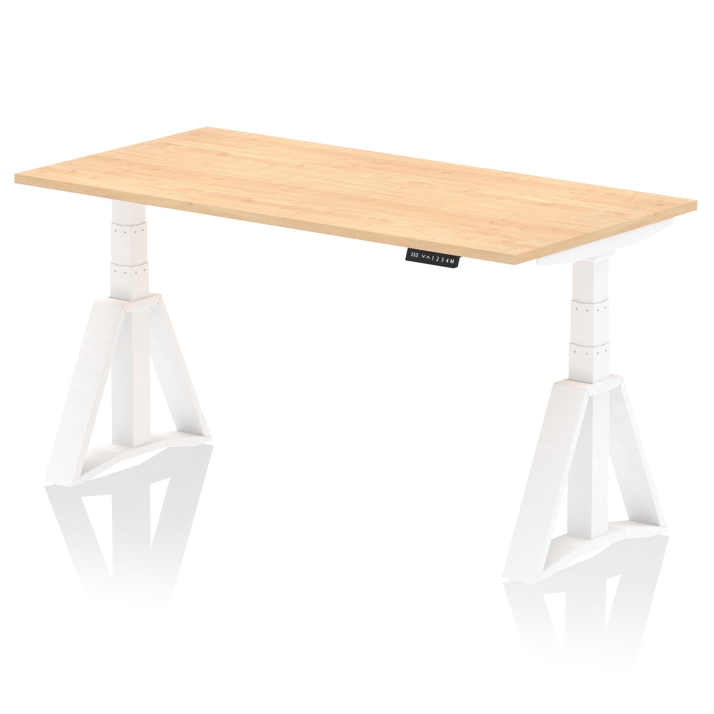 Air Height Adjustable Desk without Cable Ports With Piste Foot - 1200mm, 1400mm, 1600mm or 1800mm - Multiple Colour Options