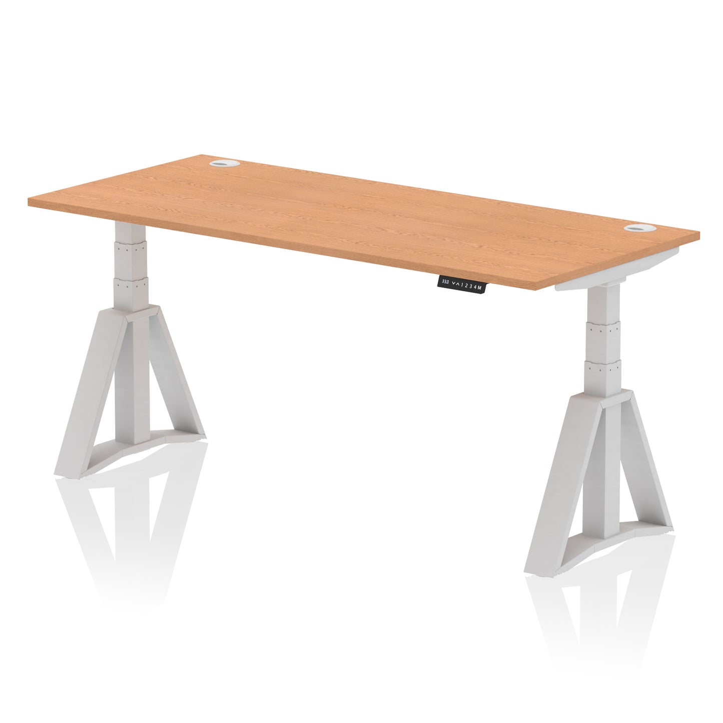 Air Height Adjustable Desk With Cable Ports With Piste Foot - 1200mm, 1400mm, 1600mm or 1800mm - Multiple Colour Options