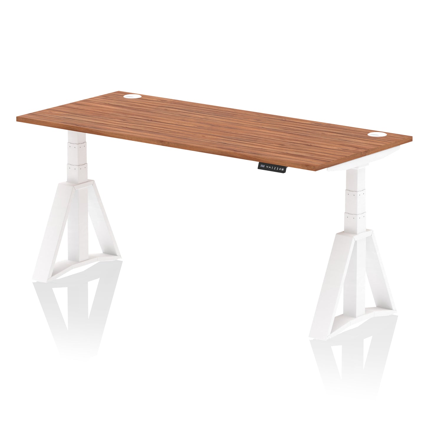 Air Height Adjustable Desk With Cable Ports With Piste Foot - 1200mm, 1400mm, 1600mm or 1800mm - Multiple Colour Options