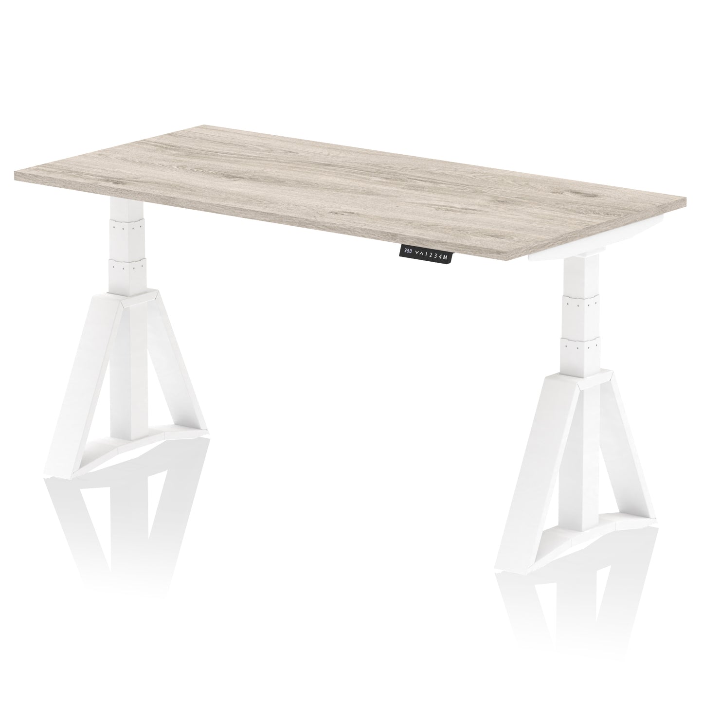 Air Height Adjustable Desk without Cable Ports With Piste Foot - 1200mm, 1400mm, 1600mm or 1800mm - Multiple Colour Options