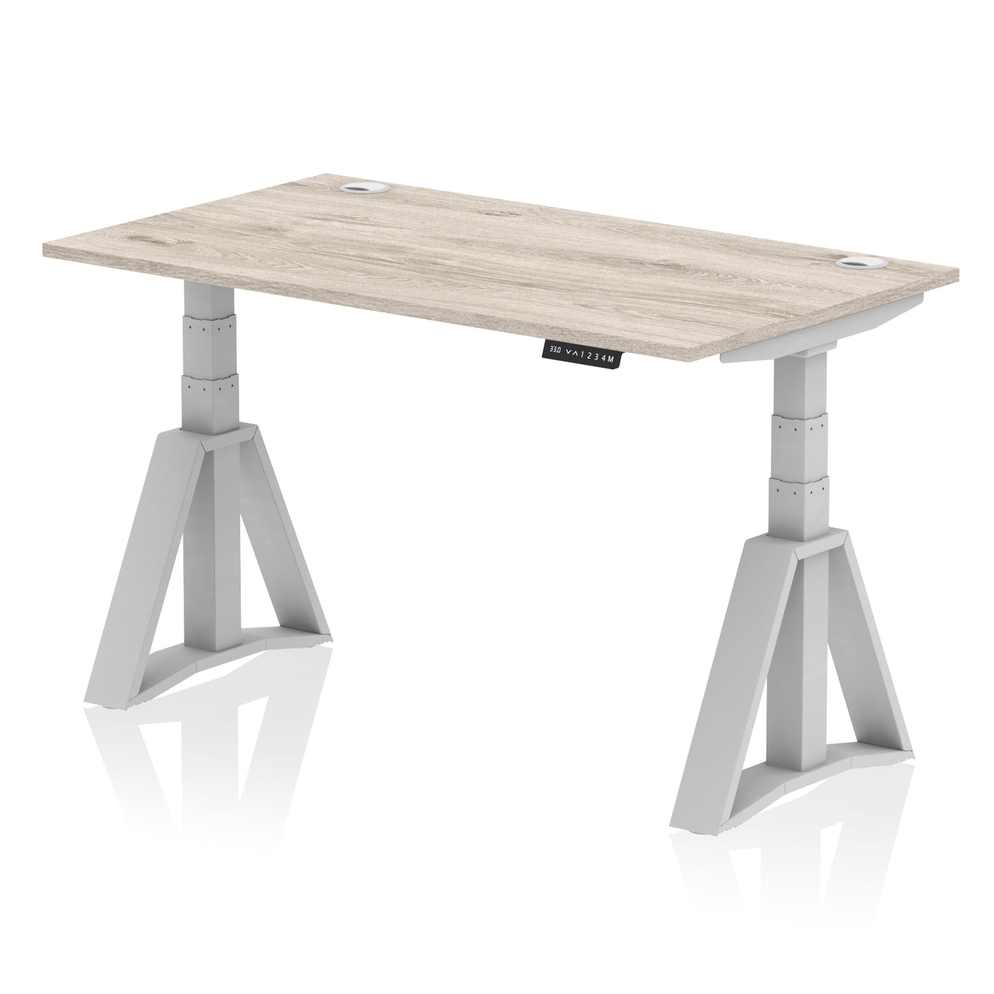 Air Height Adjustable Desk With Cable Ports With Piste Foot - 1200mm, 1400mm, 1600mm or 1800mm - Multiple Colour Options