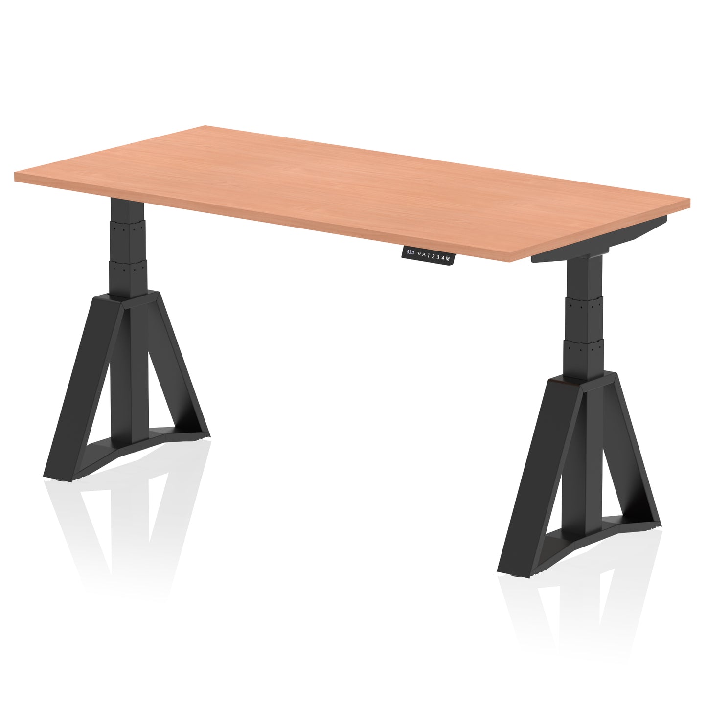 Air Height Adjustable Desk without Cable Ports With Piste Foot - 1200mm, 1400mm, 1600mm or 1800mm - Multiple Colour Options