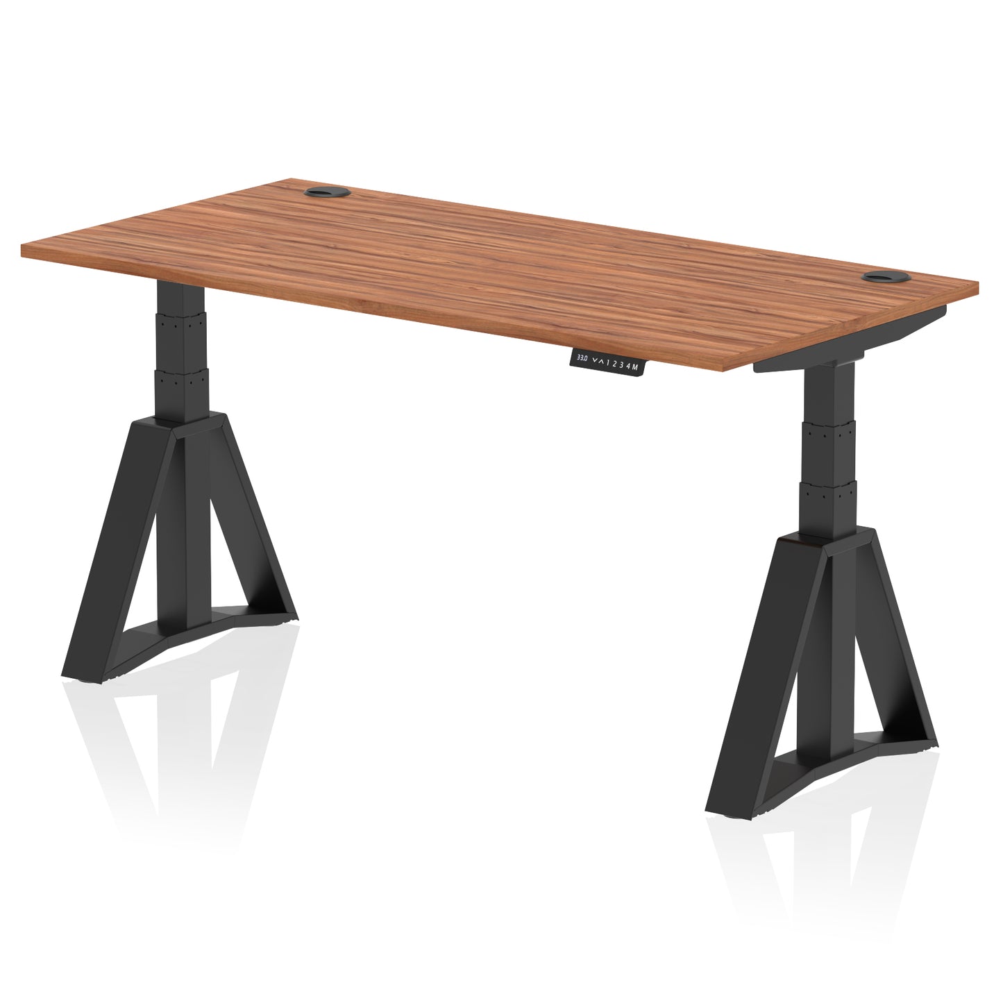 Air Height Adjustable Desk With Cable Ports With Piste Foot - 1200mm, 1400mm, 1600mm or 1800mm - Multiple Colour Options