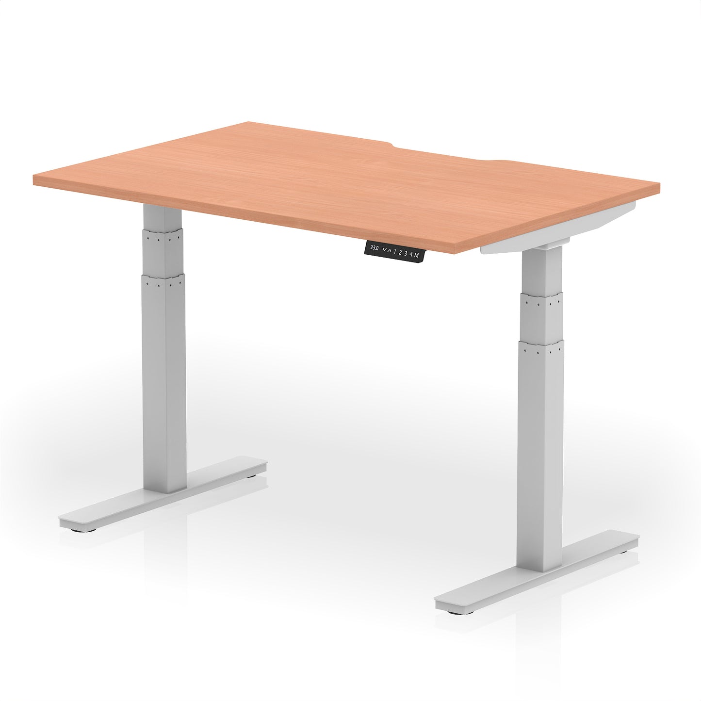 Air Scalloped Edge Height Adjustable Office Desk - 1200mm, 1400mm, 1600mm - Multiple Colour Options Available