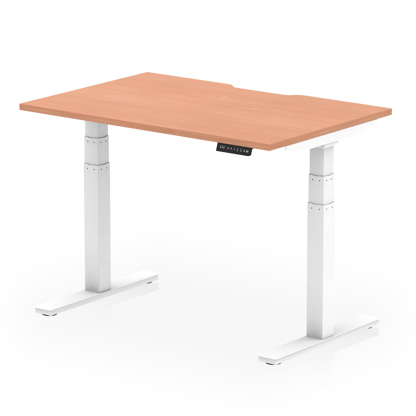 Air Scalloped Edge Height Adjustable Office Desk - 1200mm, 1400mm, 1600mm - Multiple Colour Options Available