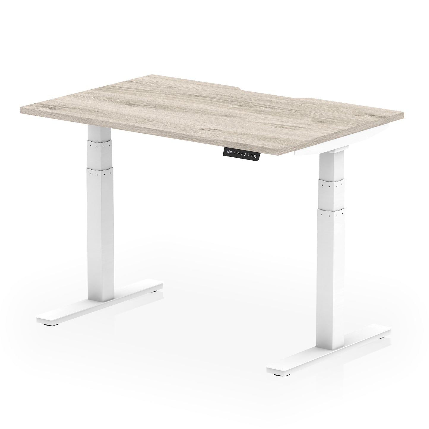 Air Scalloped Edge Height Adjustable Office Desk - 1200mm, 1400mm, 1600mm - Multiple Colour Options Available