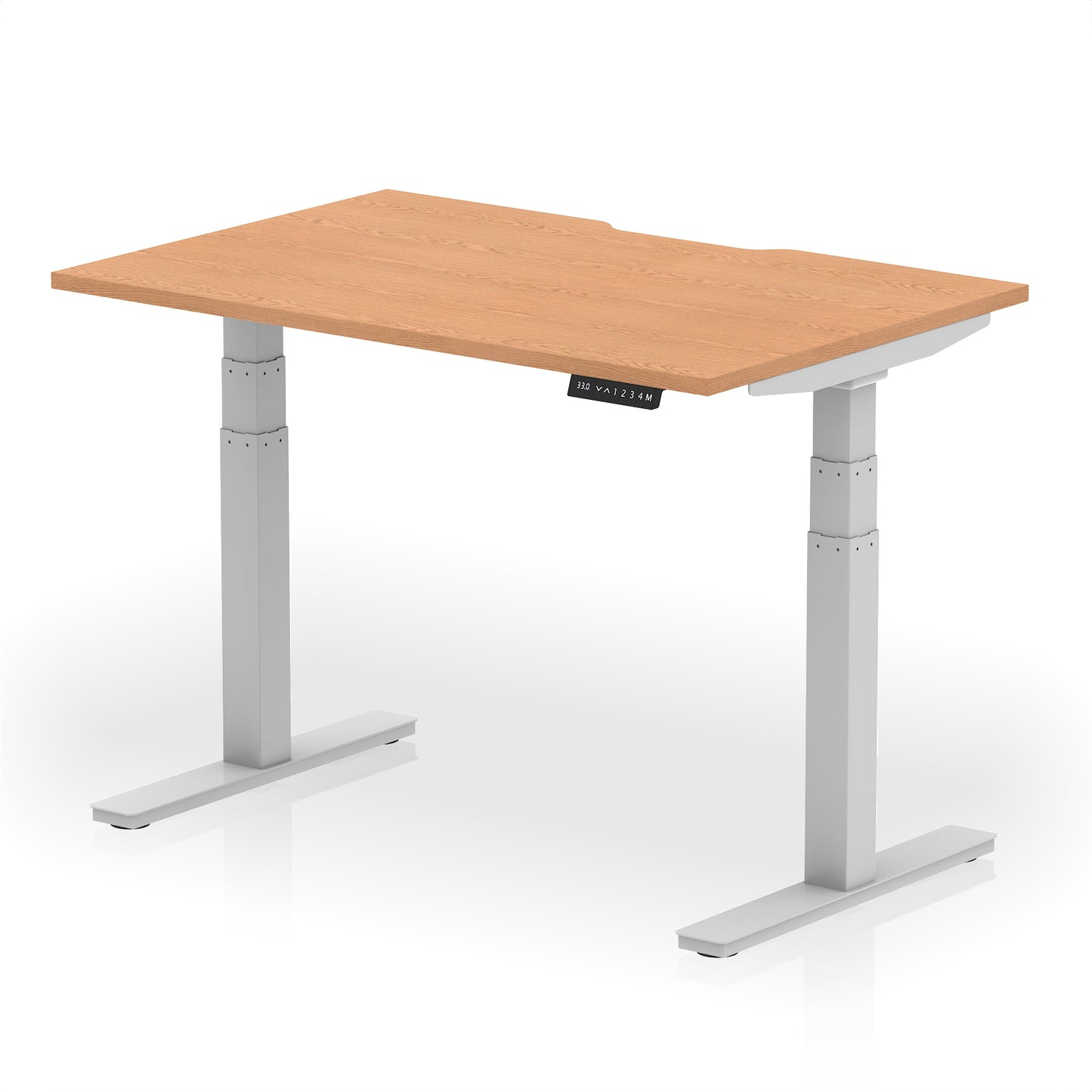 Air Scalloped Edge Height Adjustable Office Desk - 1200mm, 1400mm, 1600mm - Multiple Colour Options Available