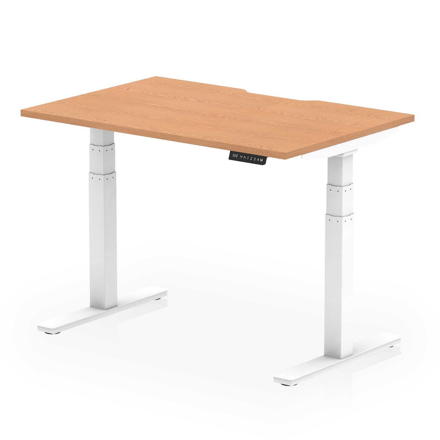 Air Scalloped Edge Height Adjustable Office Desk - 1200mm, 1400mm, 1600mm - Multiple Colour Options Available