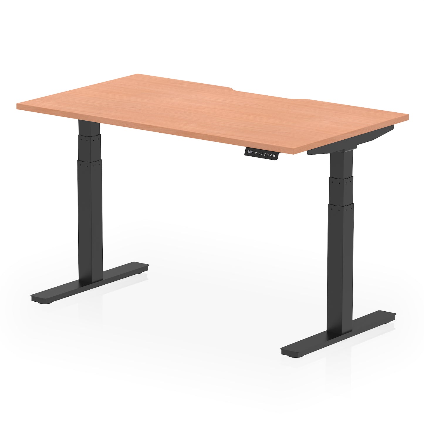 Air Scalloped Edge Height Adjustable Office Desk - 1200mm, 1400mm, 1600mm - Multiple Colour Options Available