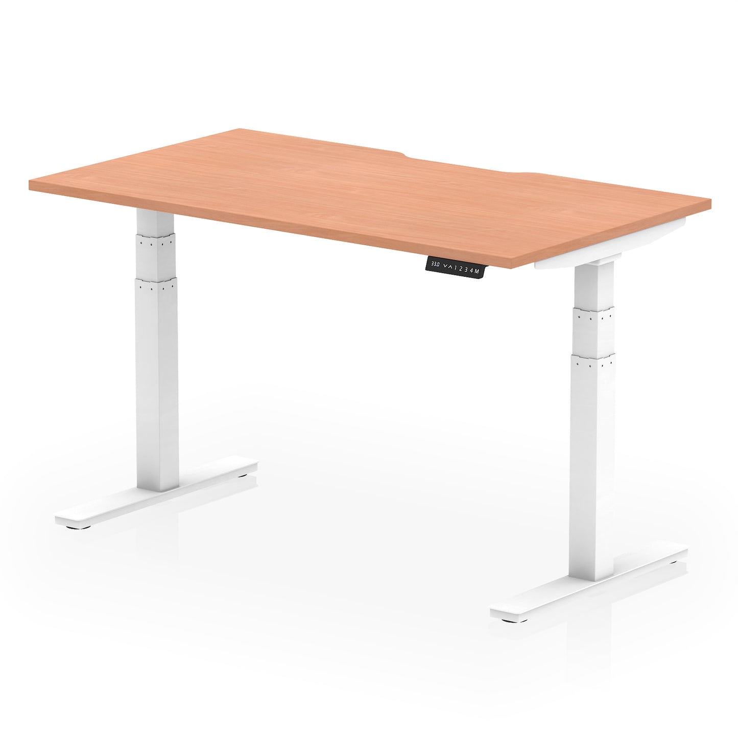 Air Scalloped Edge Height Adjustable Office Desk - 1200mm, 1400mm, 1600mm - Multiple Colour Options Available