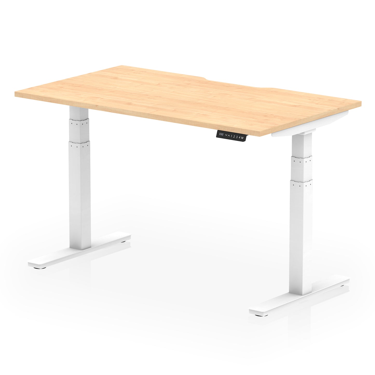 Air Scalloped Edge Height Adjustable Office Desk - 1200mm, 1400mm, 1600mm - Multiple Colour Options Available