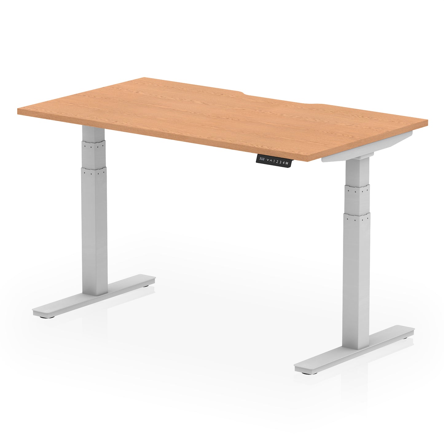 Air Scalloped Edge Height Adjustable Office Desk - 1200mm, 1400mm, 1600mm - Multiple Colour Options Available
