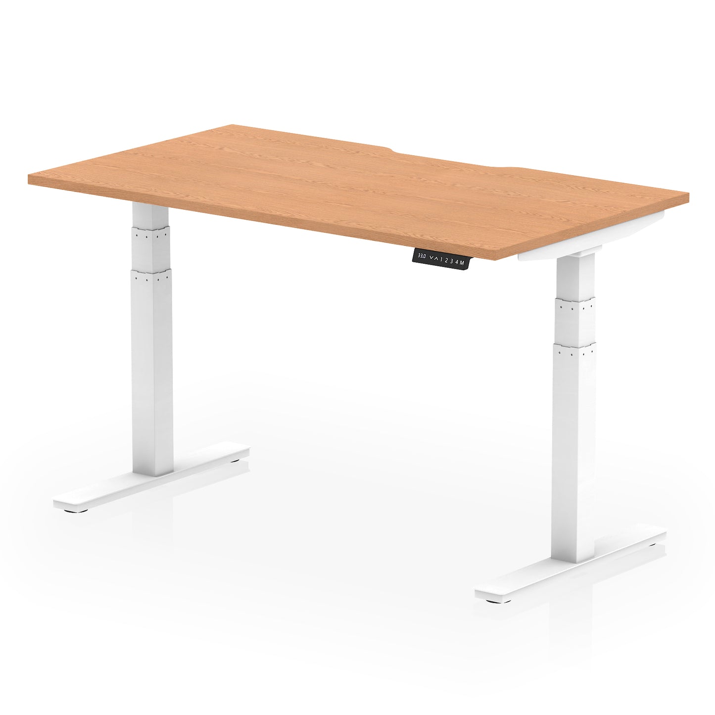 Air Scalloped Edge Height Adjustable Office Desk - 1200mm, 1400mm, 1600mm - Multiple Colour Options Available
