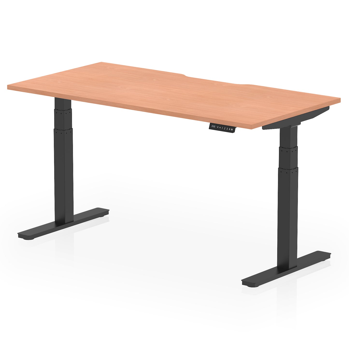Air Scalloped Edge Height Adjustable Office Desk - 1200mm, 1400mm, 1600mm - Multiple Colour Options Available