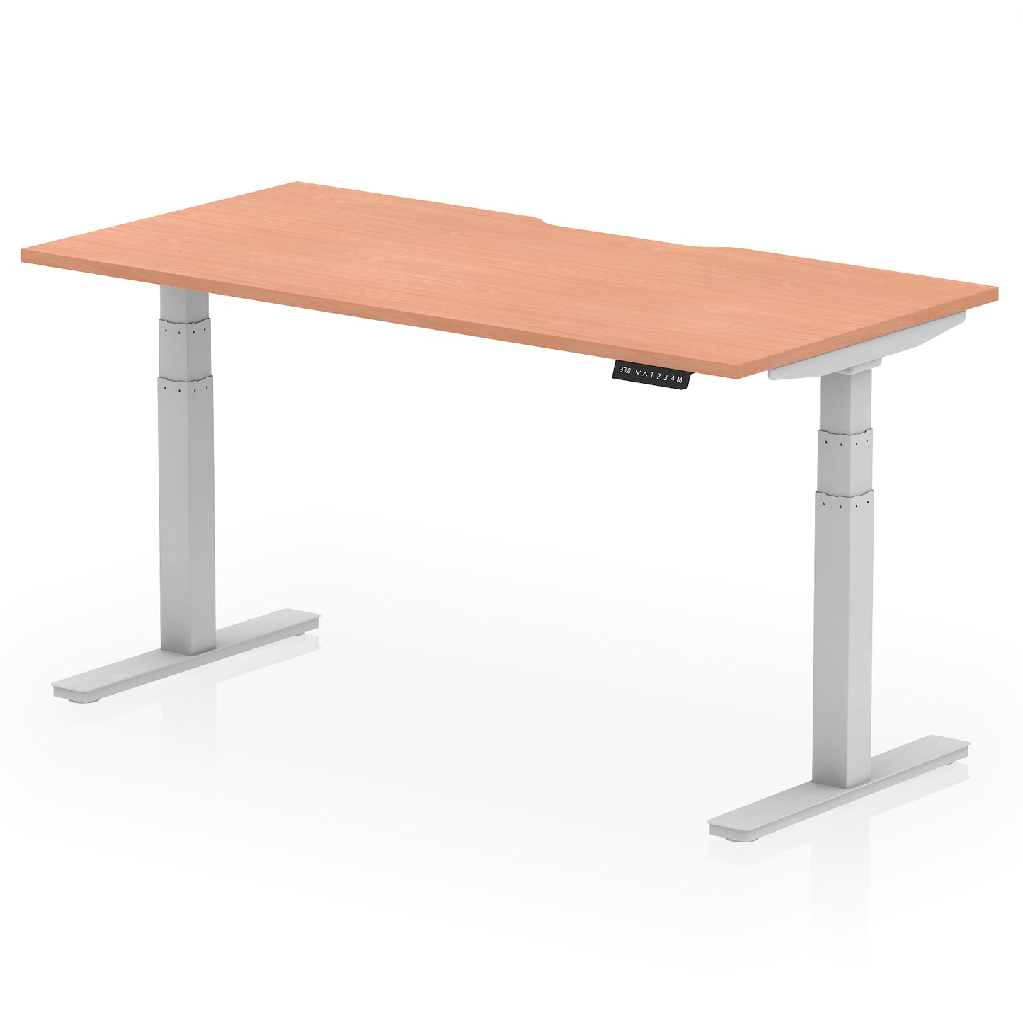 Air Scalloped Edge Height Adjustable Office Desk - 1200mm, 1400mm, 1600mm - Multiple Colour Options Available