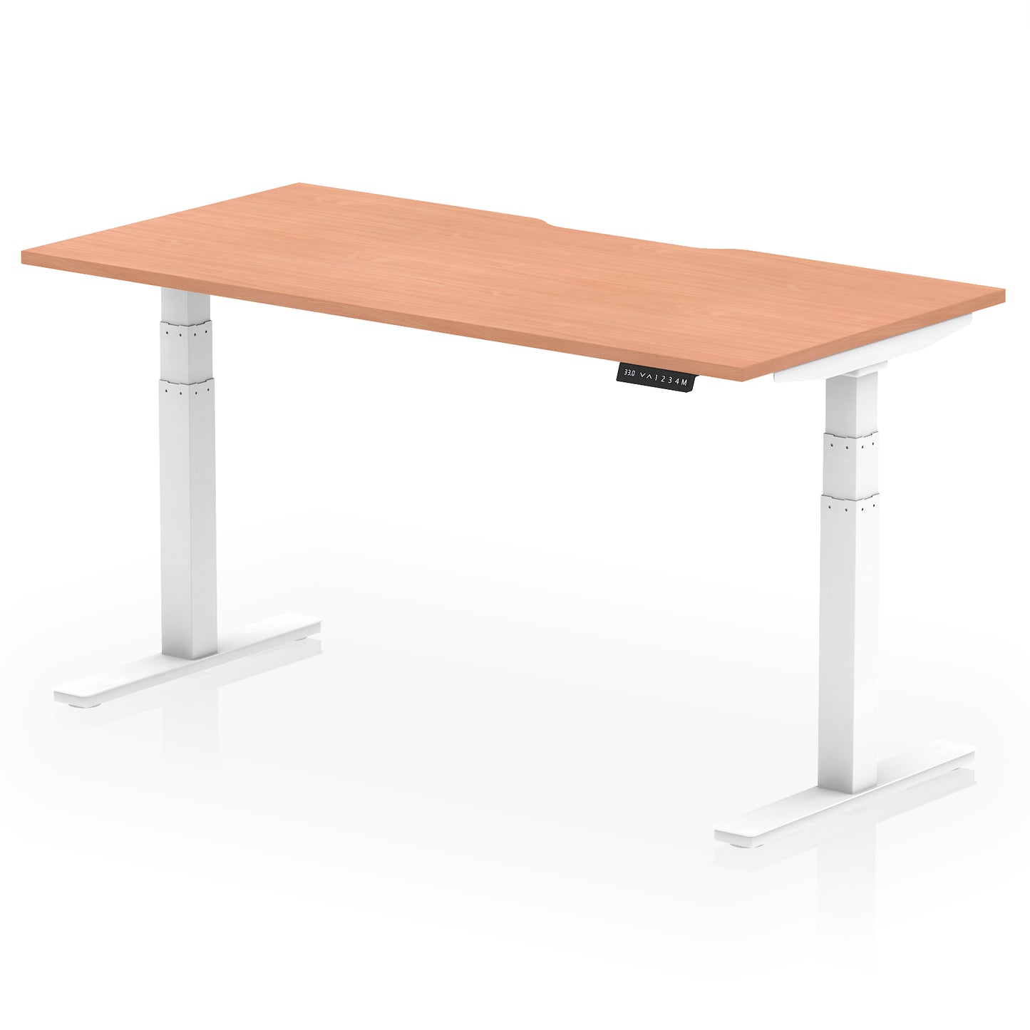 Air Scalloped Edge Height Adjustable Office Desk - 1200mm, 1400mm, 1600mm - Multiple Colour Options Available