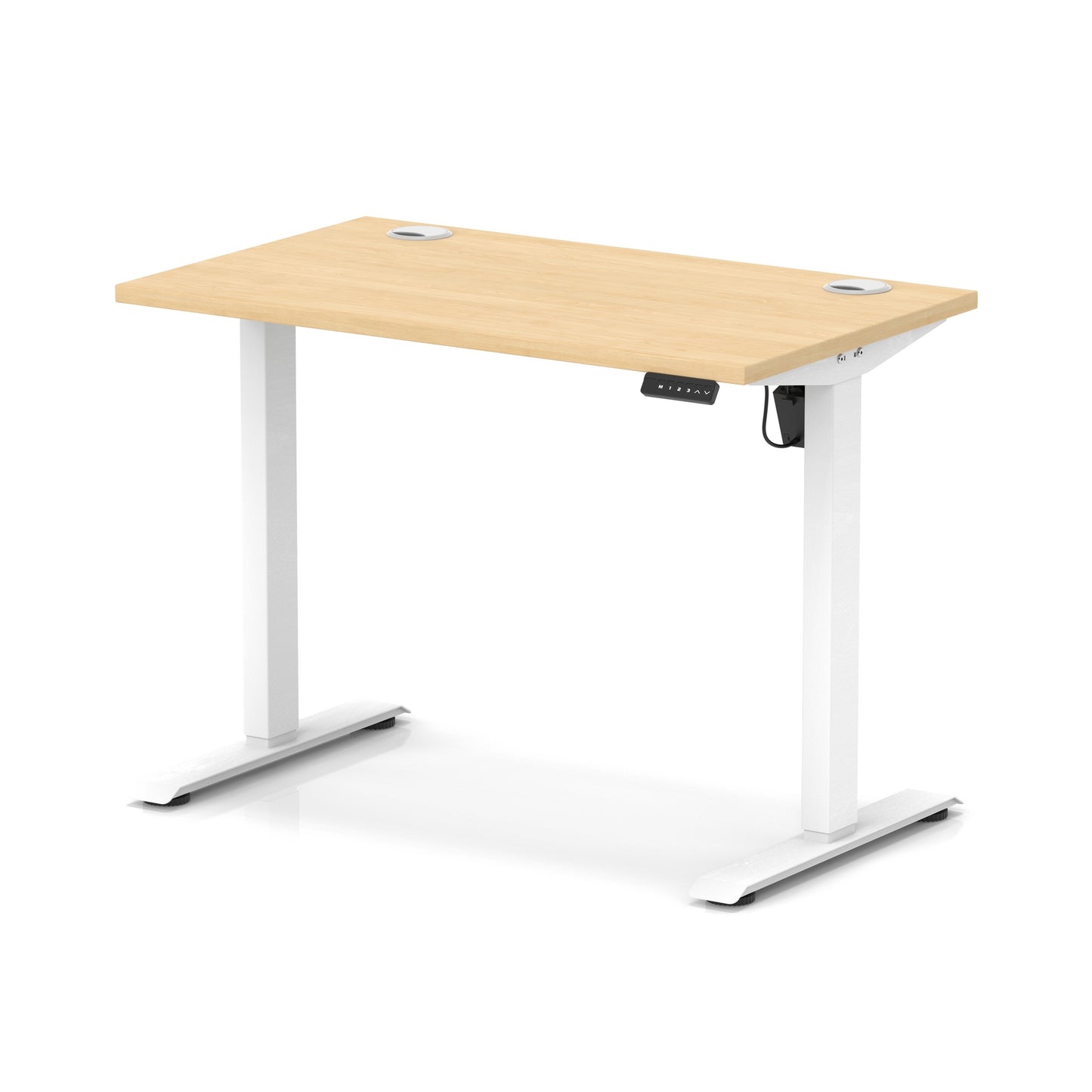 Air Lite Height Adjustable Slimline Desk With Cable Ports - 7 Table Top Colours and 4 Sizes