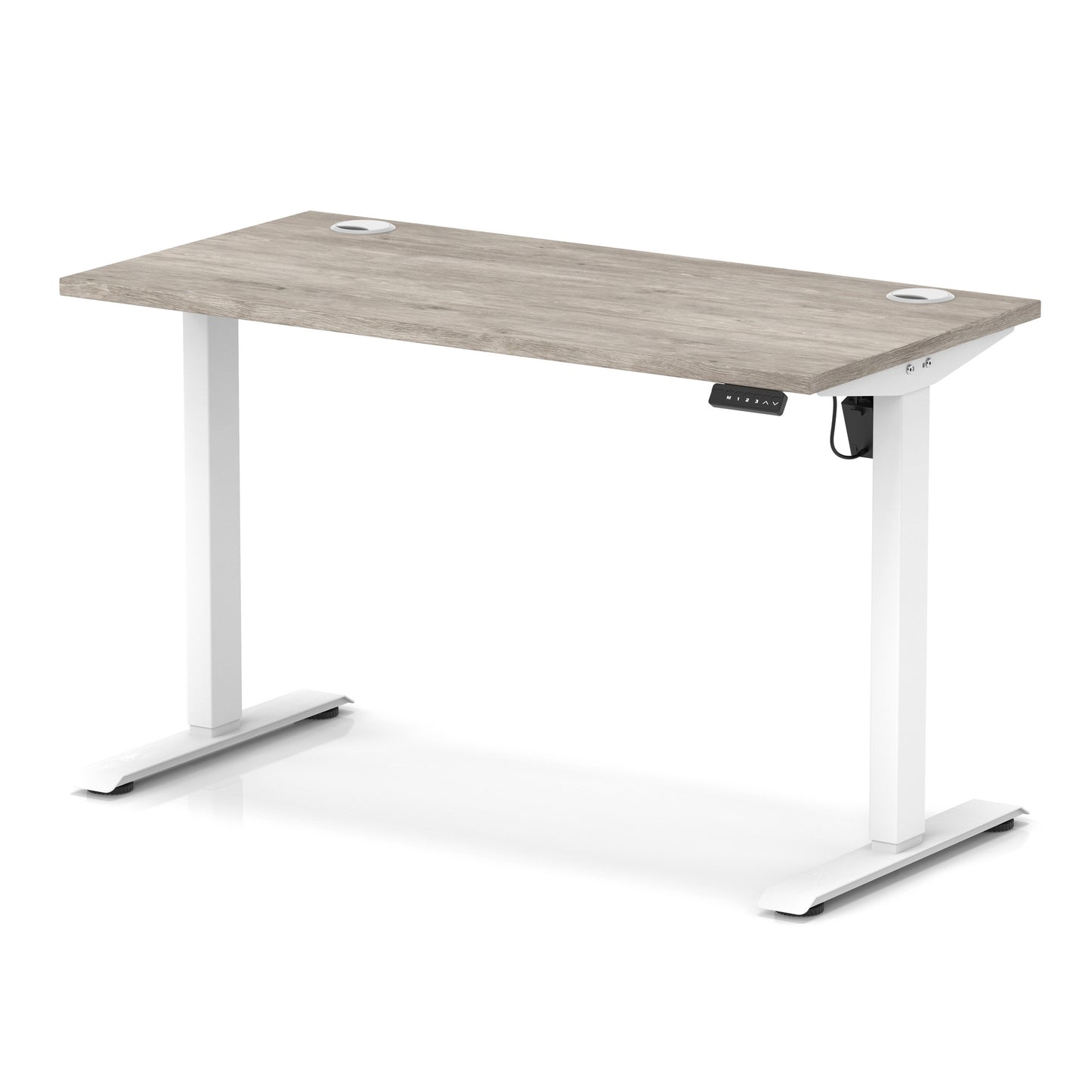 Air Lite Height Adjustable Slimline Desk With Cable Ports - 7 Table Top Colours and 4 Sizes