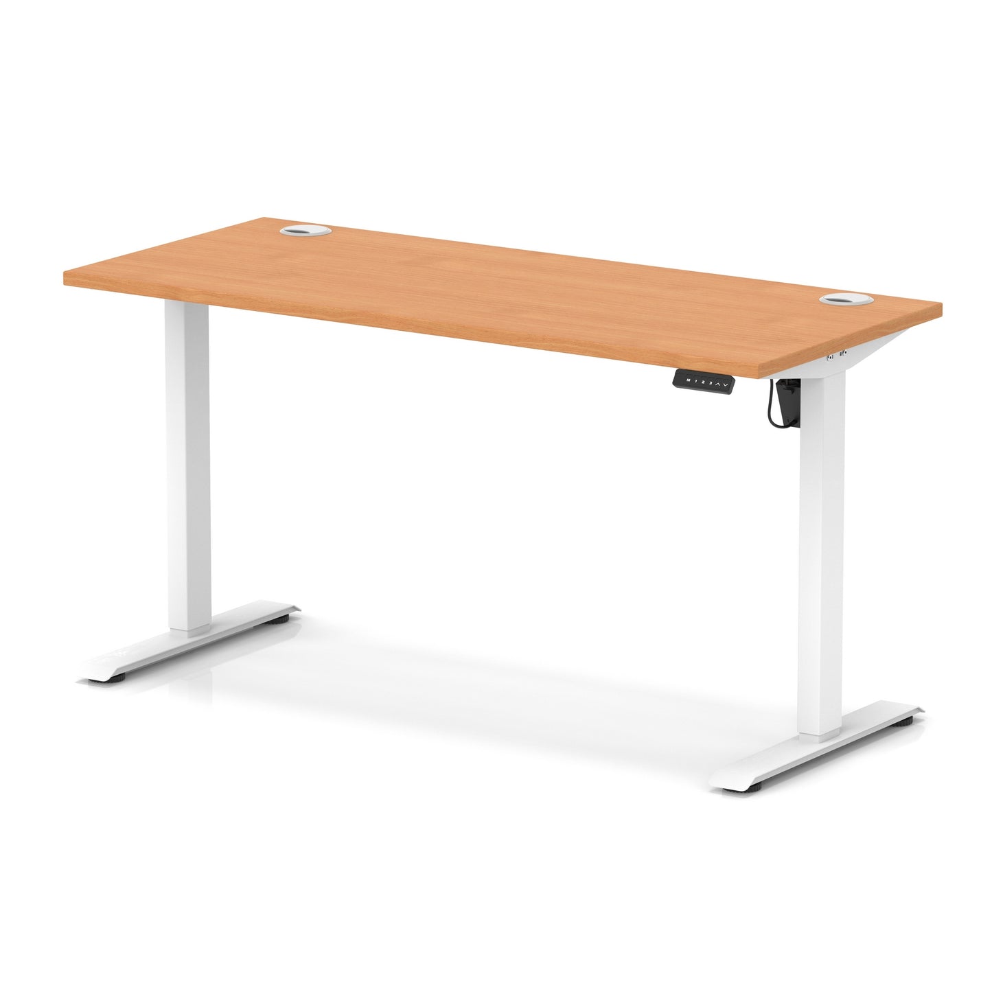 Air Lite Height Adjustable Slimline Desk With Cable Ports - 7 Table Top Colours and 4 Sizes