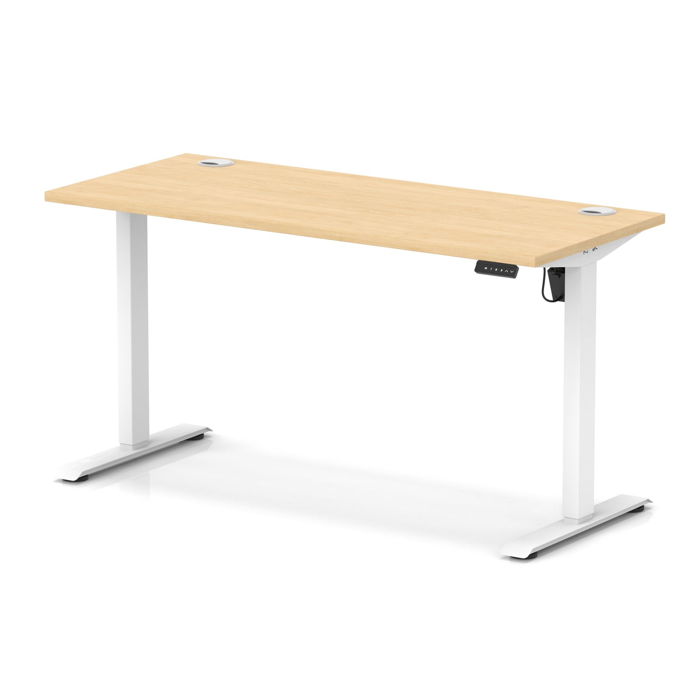 Air Lite Height Adjustable Slimline Desk With Cable Ports - 7 Table Top Colours and 4 Sizes