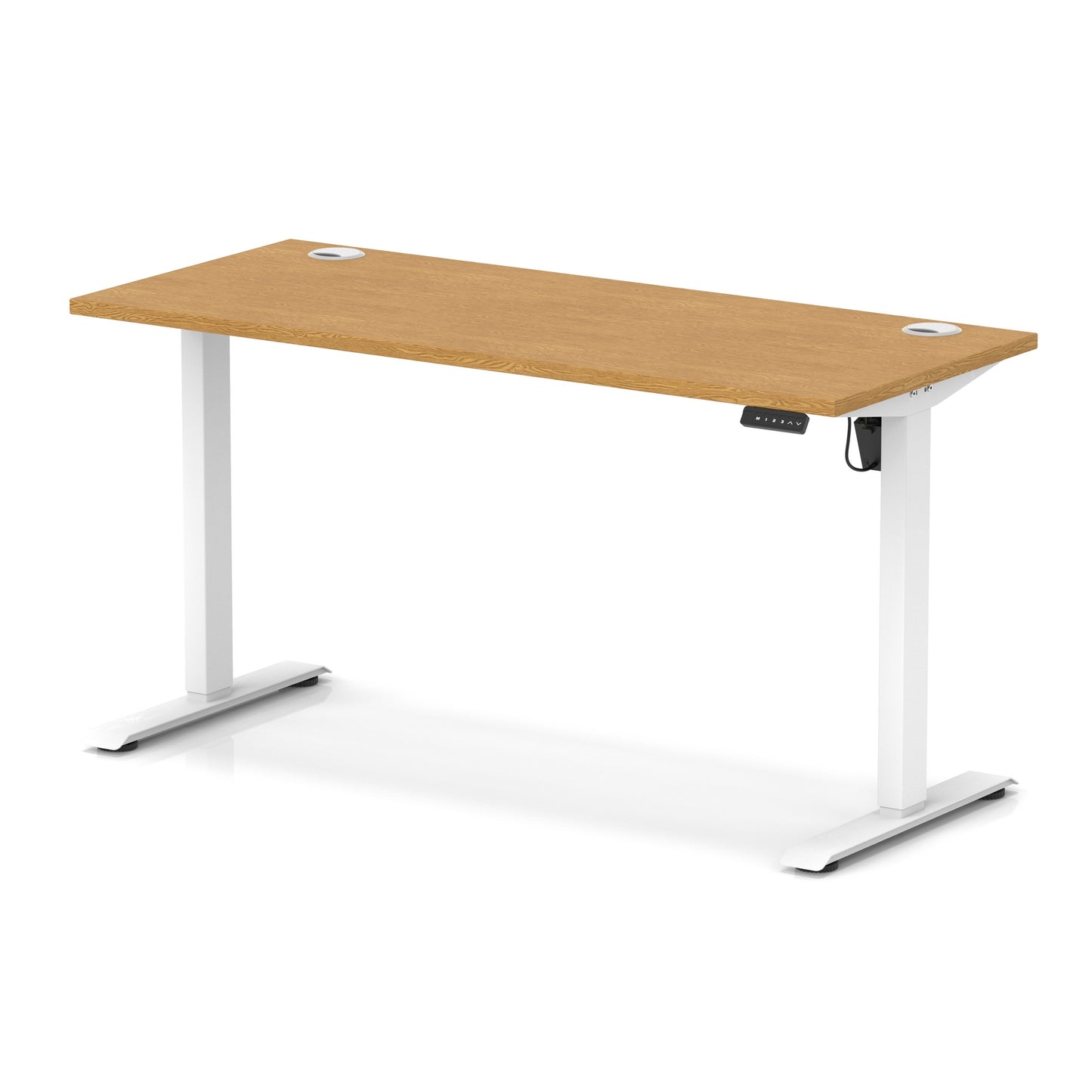 Air Lite Height Adjustable Slimline Desk With Cable Ports - 7 Table Top Colours and 4 Sizes