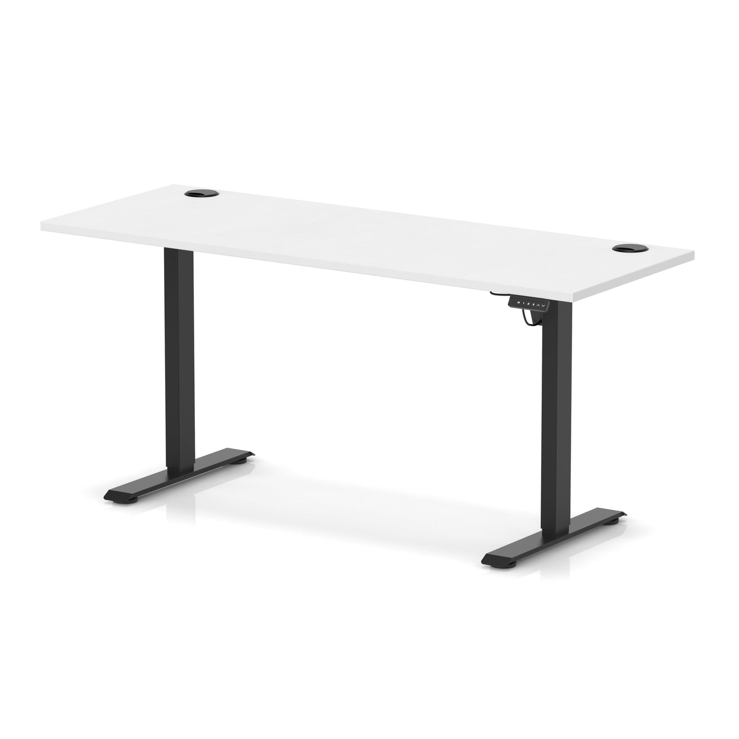 Air Lite Height Adjustable Slimline Desk With Cable Ports - 7 Table Top Colours and 4 Sizes