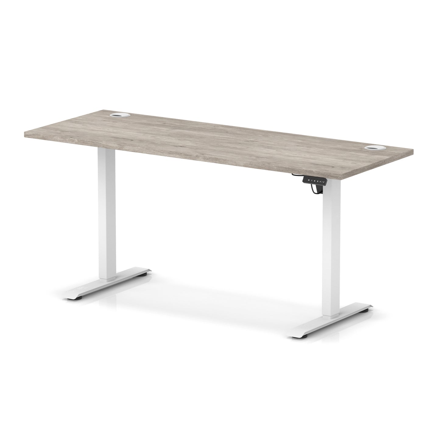 Air Lite Height Adjustable Slimline Desk With Cable Ports - 7 Table Top Colours and 4 Sizes