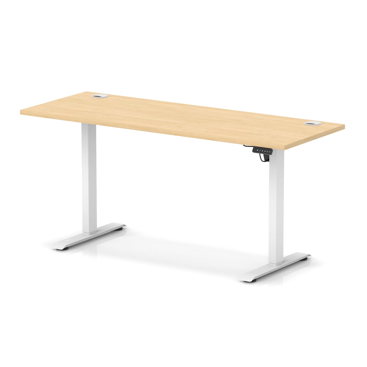 Air Lite Height Adjustable Slimline Desk With Cable Ports - 7 Table Top Colours and 4 Sizes