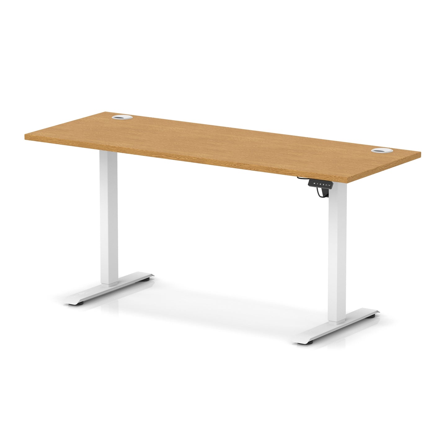 Air Lite Height Adjustable Slimline Desk With Cable Ports - 7 Table Top Colours and 4 Sizes