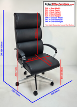 Modern Grey Leather High Back Executive Office Chair - HB-286A