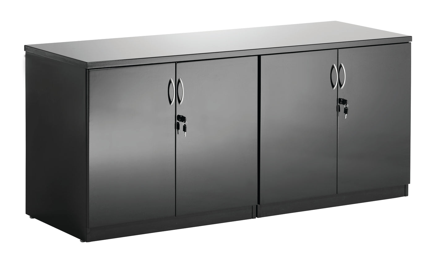 High Gloss Twin Cupboard With Credenza Top - 1600mm - Black or White