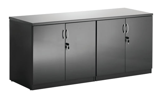 High Gloss Twin Cupboard With Credenza Top - 1600mm - Black or White