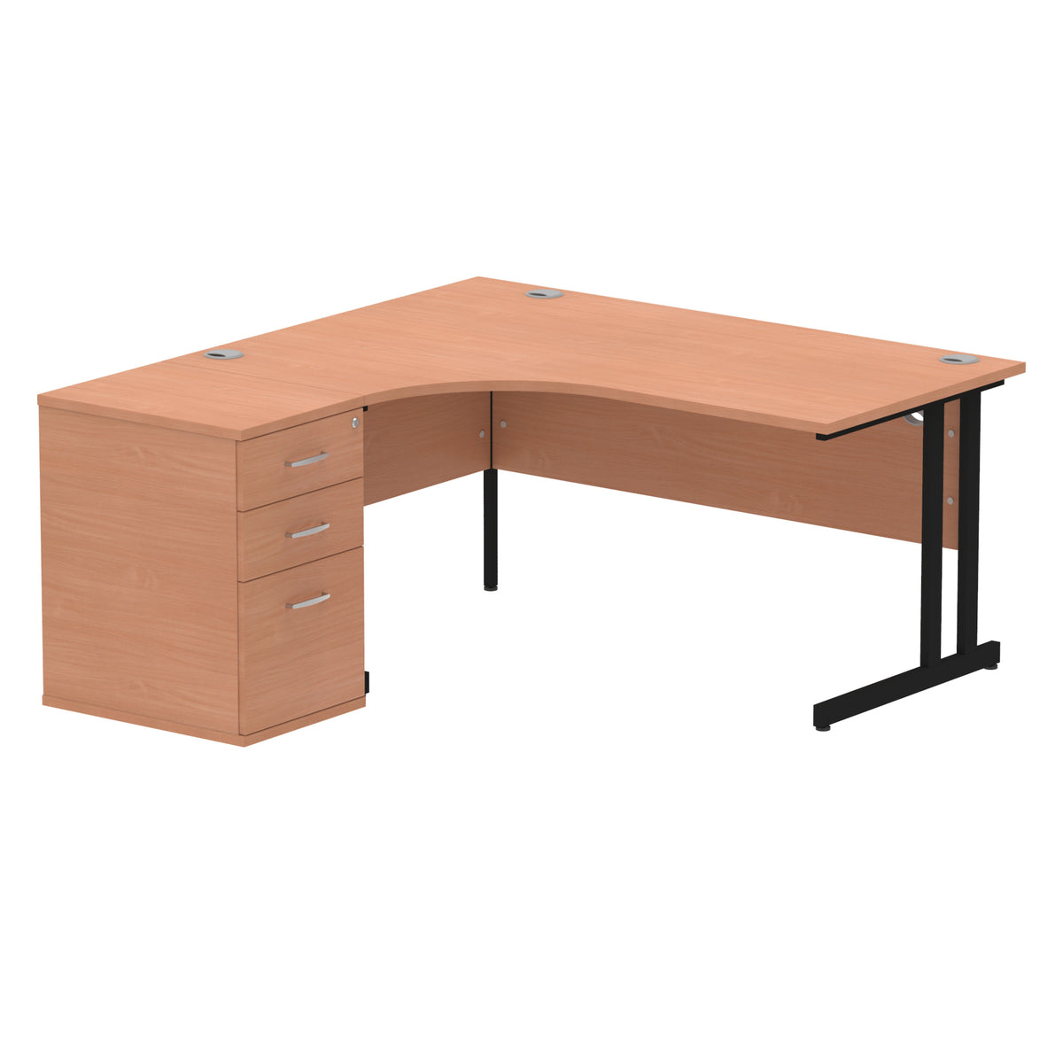 Impulse 1600mm Cantilever Left Crescent Desk Workstation – Order Office ...