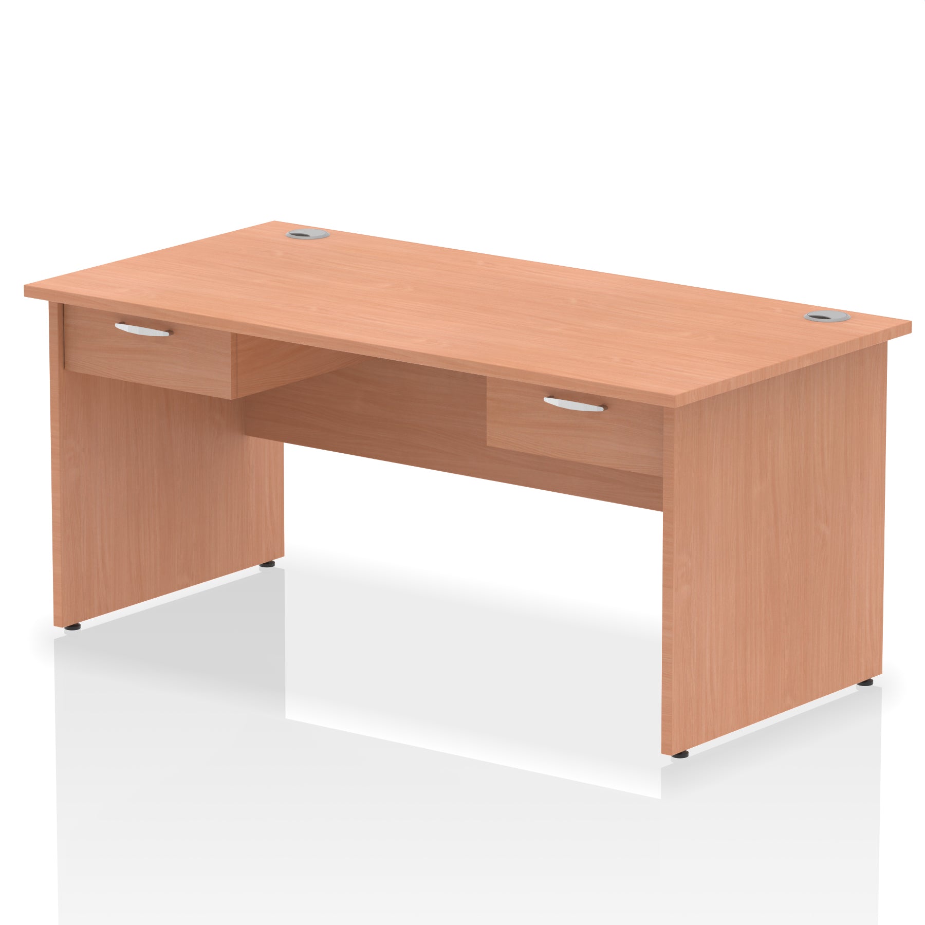 Impulse Panel End Straight Desk Frame With 2x One Drawer Fixed Pedestals - 1600mm or 1800mm - Multiple Colour Options