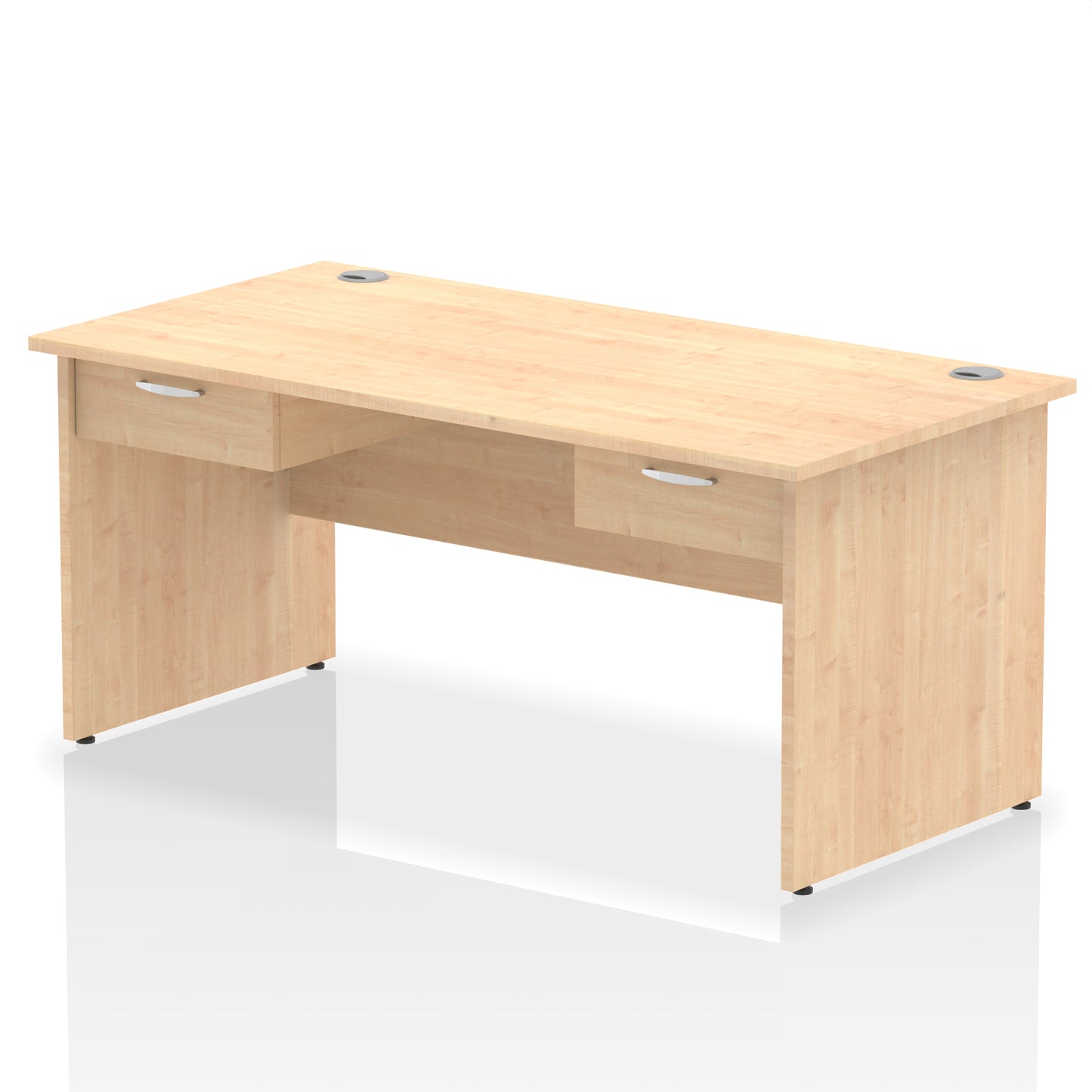 Impulse Panel End Straight Desk Frame With 2x One Drawer Fixed Pedestals - 1600mm or 1800mm - Multiple Colour Options