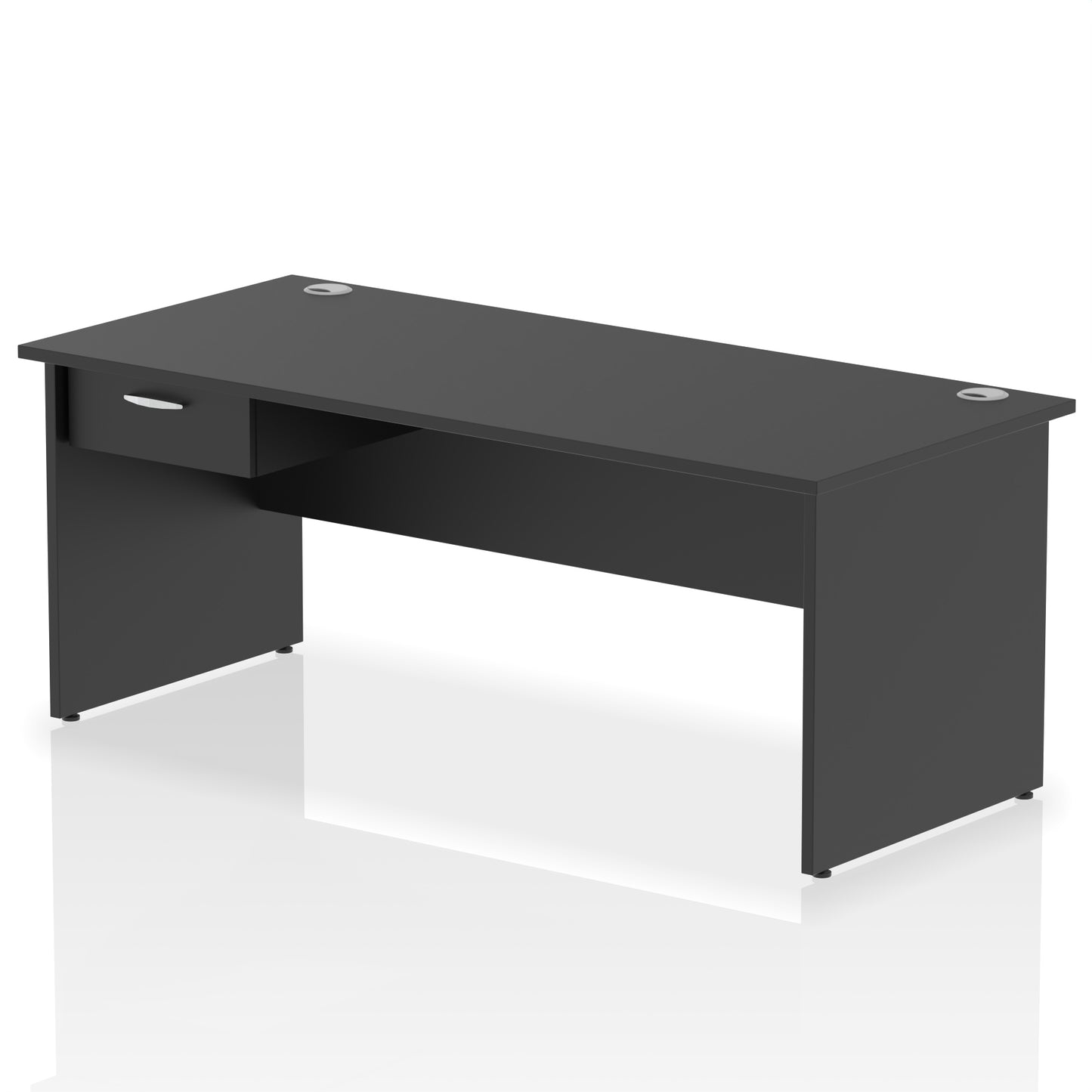 Impulse Panel End Straight Desk Frame With Single One Drawer Fixed Pedestal - 1200mm, 1400mm, 1600mm or 1800mm - Multiple Colour Options
