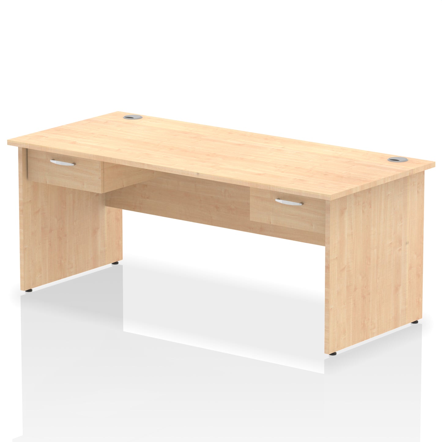 Impulse Panel End Straight Desk Frame With 2x One Drawer Fixed Pedestals - 1600mm or 1800mm - Multiple Colour Options