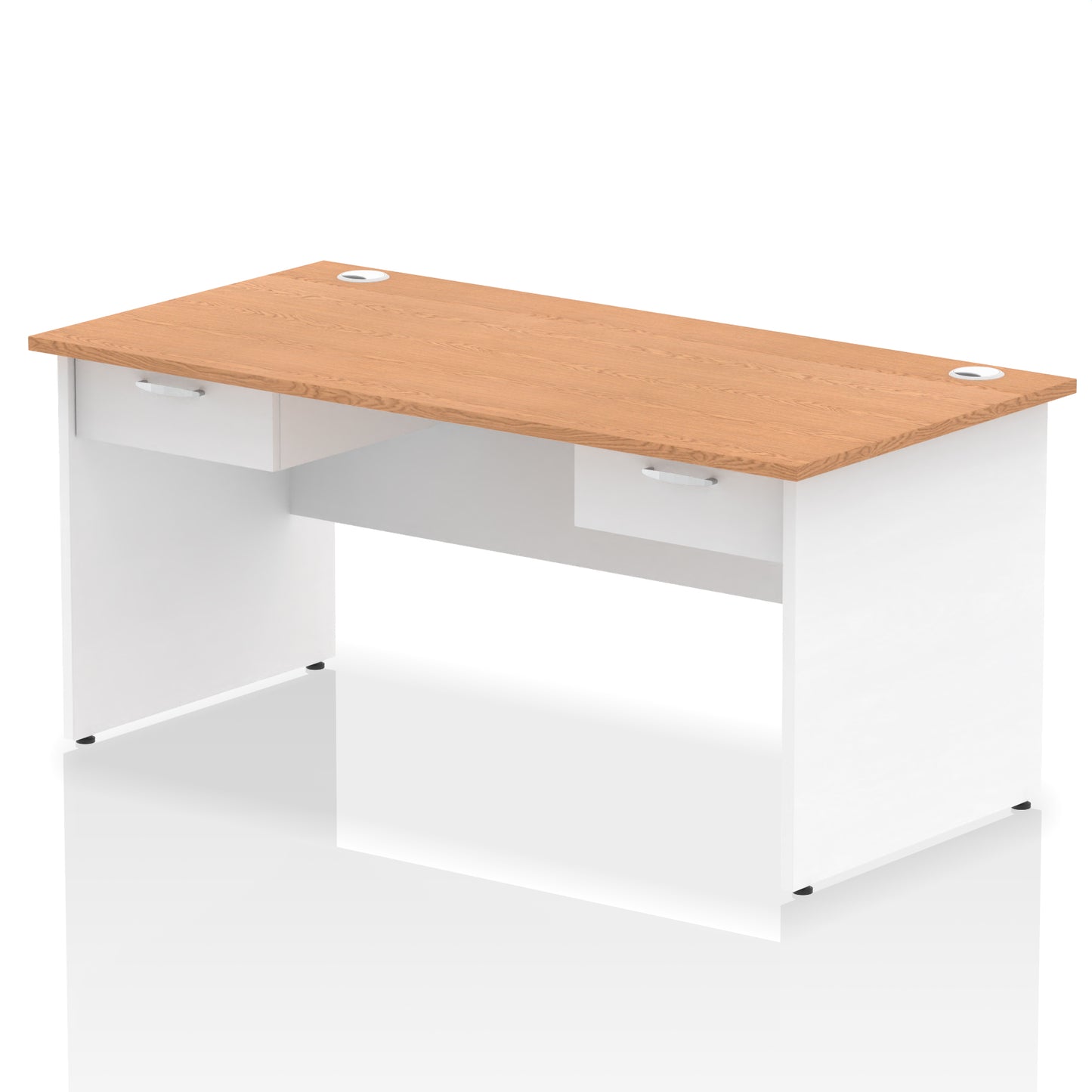 Impulse Panel End Straight Desk Frame With 2x One Drawer Fixed Pedestals - 1600mm or 1800mm - Multiple Colour Options