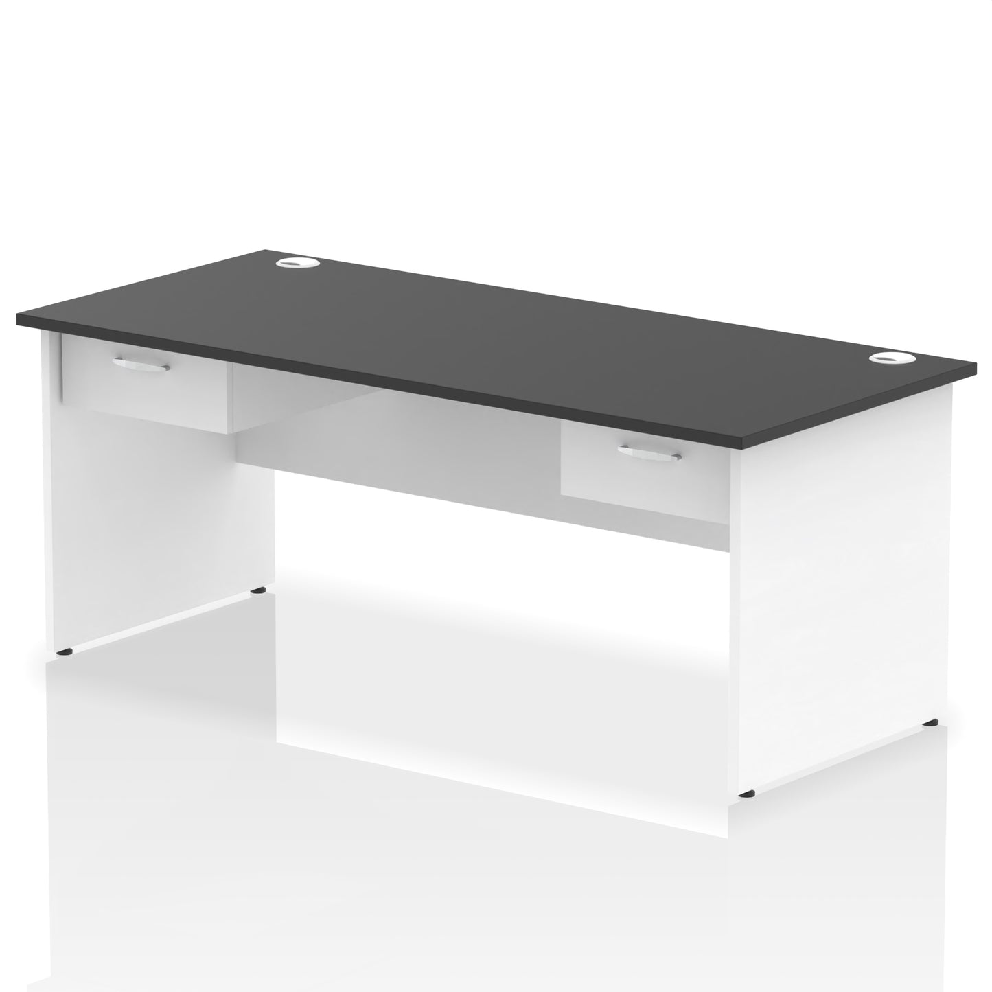 Impulse Panel End Straight Desk Frame With 2x One Drawer Fixed Pedestals - 1600mm or 1800mm - Multiple Colour Options