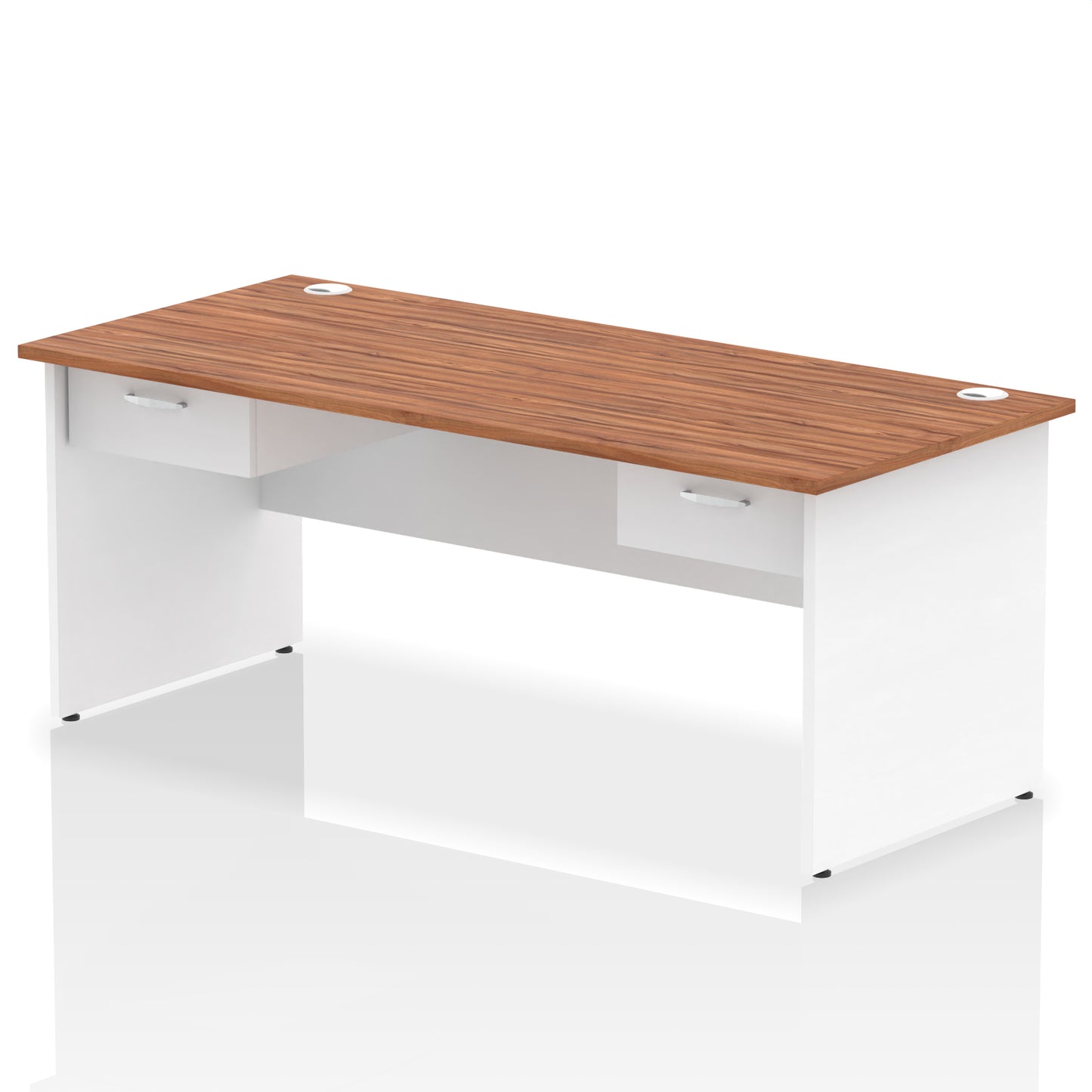 Impulse Panel End Straight Desk Frame With 2x One Drawer Fixed Pedestals - 1600mm or 1800mm - Multiple Colour Options